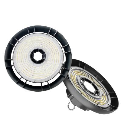 China 0-10V Dimmable Highbay Warehouse Light Fixture 150W 200W UFO LED High Bay Light For Industry for sale