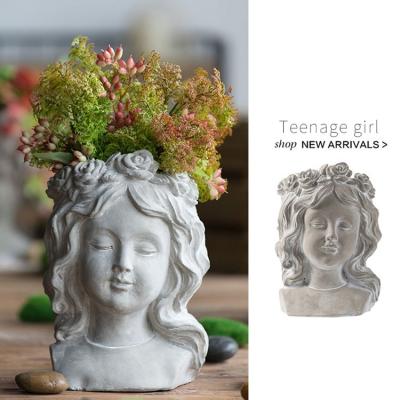 China Modern minimalist decorative cement statue vase for home decor vase for sale