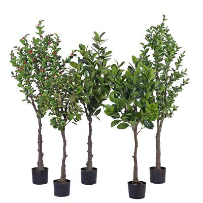 China Wholesale Minimalist Office Desk Ornaments Fresh And Simple Potted Plants Outdoor Home Decoration Green Artificial Green Plants for sale