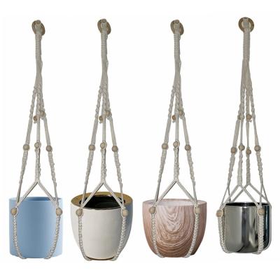 China Cotton Minimalist Ceramic Planter Hanging Garden Ornaments for sale