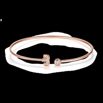 China Religious Luxury Aries 18k Rose Gold Cultivating Thousand Stone Diamond Ring Bangle Customized Available Charm Bracelet For Women for sale