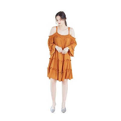 China 2021 New Women's Viable Woven Soft Casual Dresses Above Waist Dress for sale