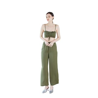 China 2021 Summer Fashion Breathable Women Suit Vest Pants Woven Sets for sale