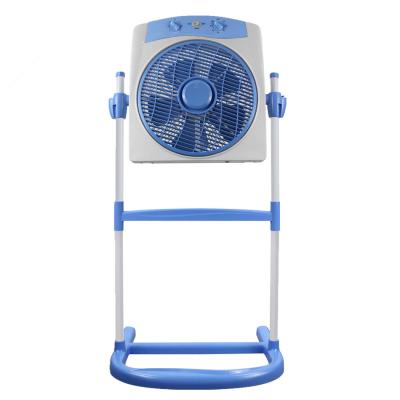 China Household 12 Inch Plastic Box Electric Rack Fan With Adjust Vertical Height for sale