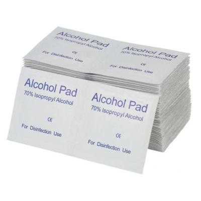 China Medical Non Woven Plain Alcohol Prep Pads Custom 70% Isopropyl Alcohol Cleaning Pads for sale