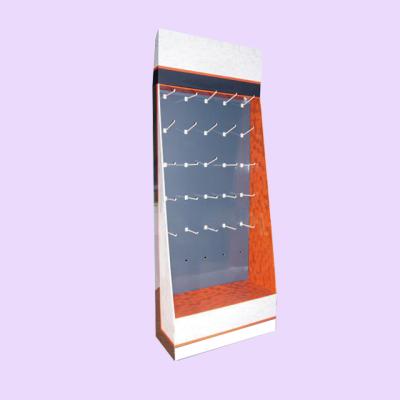 China Custom Cardboard Corrugated Floor Display  Paper Cardboard Peg Hook Displays Te koop