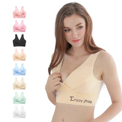 China Pregnant Women Cotton Pregnancy Care Wireless Bra Underwear Removable Criss-Cross Breathable Vest Protective Underwear for sale