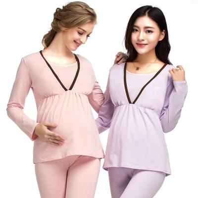 China High Quality Viable Cotton Maternity Care Pajamas Sets Casual Pregnant Style Pajamas Women Two Piece Loose Sleepwear Nightgowns for sale