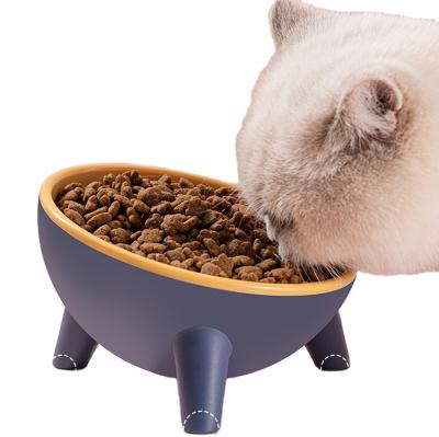 China Wholesale New Design Stocked Modern Plastic Cat Bowls With 15 Degree Tilted Round Pet Bowls Water Food Feeders ciotola cane for sale