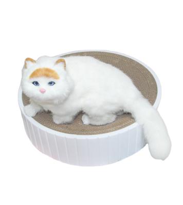 China Hot-Selling Round Shape Cat Scratcher Durable For Indoor Cats Rascador Para Gato Con Cama for sale