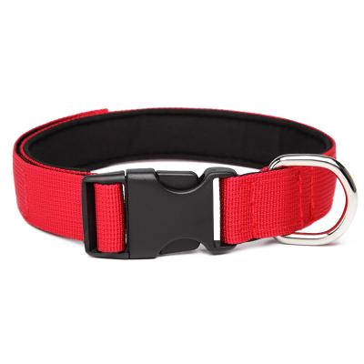 China Stocked Dog Accessories Customized Empty Fashion Nylon Dog Neck Collar With Buckle For Small Dog Mascotas Collares Para Perros for sale