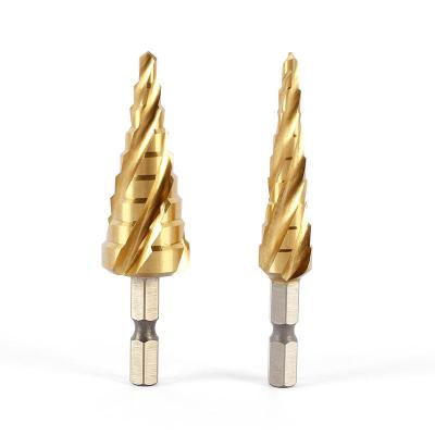 China Boreholes of various diameters immediately. Factory Price High Quality Metal Drilling Hexagon Shank Step Drill With Spiral Groove for sale