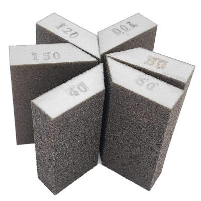 China 120*90*25mm Double Sided Single Sided Washable and Reusable Sanding Blocks Aluminum Oxide Sanding Sponge for sale