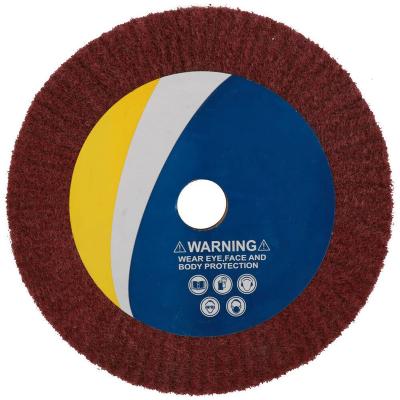 China Nonwoven Abrasive Flap Wheel Nylon Fiber Wheel Polishing Scrubbing Polishing Pad For Rotary Tool 1inch Thickness for sale