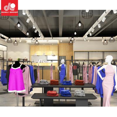 China Fashion Modern Customized Women's Clothing Display Cabinets Hanging Rack And Shelves Stand For Modern Shops for sale