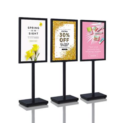 China Retail Shops High Quality Outdoor Metal Sign Holder Board Floor Standing Display Rack for sale