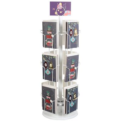 China Desktop Revolving Retail Postcards Christmas Card Display Rack Postcard Display Stand for sale