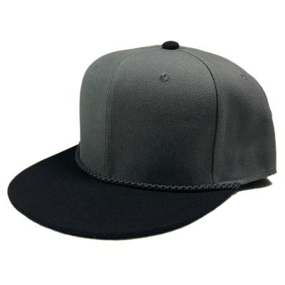 China Vintage white OEM fashion acrylic gray single hiphop hat custom snapback hat with string for sale