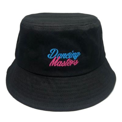 China New Fashion OEM Comfortable Women Cotton High Quality Black Embroidery Logo Custom Bucket Hat for sale