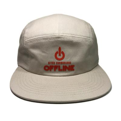 China COMMON High Quality Men Snapback Cotton OEM Hat 5 Panel Custom Camp Hat With Rubber Logo for sale