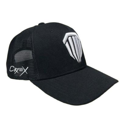 China JOINT OEM High Quality Acrylic Black Trucker Hat Custom 3D Embroidery Mesh Hat With Logo for sale