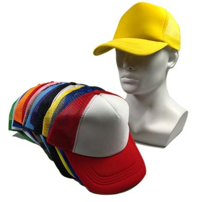 China COMMON wholesales summer unisex polyester 5 panel mesh sports baseball hat custom logo white foam trucker hats for sale