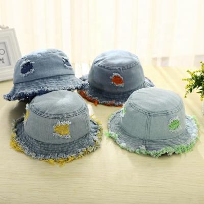 China Wholesale Top Selling Comfortable In Summer Current Popular Outdoor Cotton Cute Kids Caps Custom Funny Design Plain Denim Bucket Hat for sale