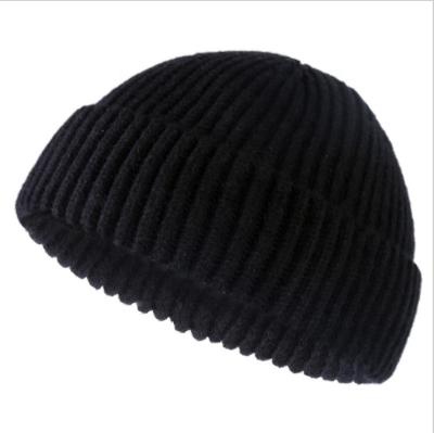 China COMMON Wholesale Bulk High Quality White Blend Winter Knit Fisherman Beanie Custom Made In Stock for sale