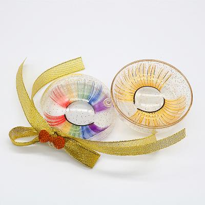 China La de Luna 25mm Colored Eyelash Strips Colored Lashes Colored Mink Color Handmade Eyelashes for sale