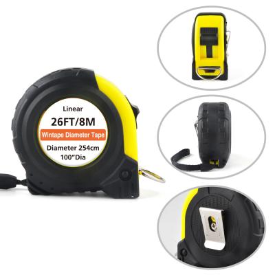 China EN-71 Diameter Measuring Tape Extra Long 8m 26ft Diameter Scales Nylon Coated Steel Inch Markings for sale