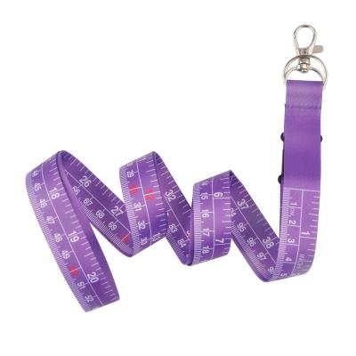 China Wintape Customizado Lanyard de tecido de nylon roxo com escalas de fita de medição ferramenta de marketing da empresa de publicidade à venda