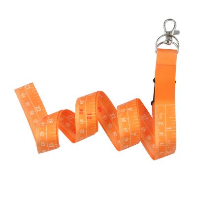 China Orange Lanyard Clothing Tape Measure Comfortably Carry Measure Tapes 160cm X 2.5cm for sale