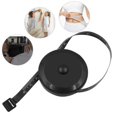 China Wintape 1.5m Black Soft Measuring Tape Body Tailor Tape Ruler Measure Fabric Double Scale Mini Sewing Retractable Tool en venta