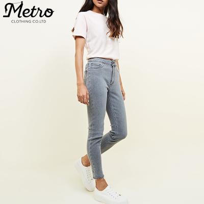 China Gray High Waist Super Skinny Breathable Lightweight Small Jeans for sale