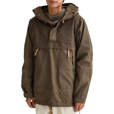 China Men's Hooded Hooded Adjustable Hood Windproof Jacket Breathable Pocket Zipper Button Support Oversized Custom for sale