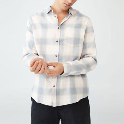 China Wholesale Breathable Men's Cotton Shirts With Chest Pocket Long Sleeve Shirts Mens Plaid Shirts for sale