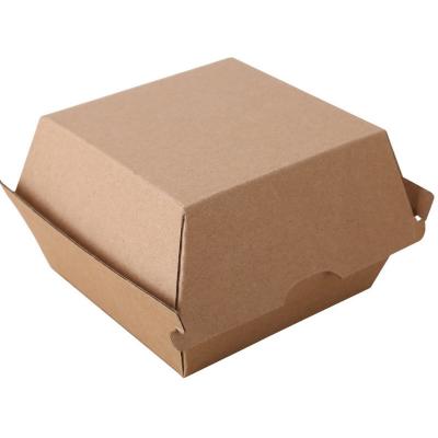 China Wholesale Recyclable Hamburger Packaging Box Hard Cardboard Chicken Fry Paper Packaging Custom Hamburger Takeout Box For Fast Food for sale