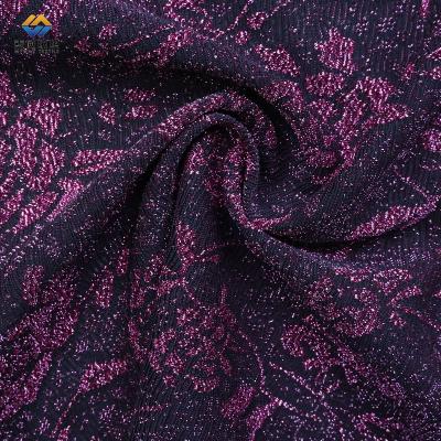 China [Myway] fashion design fashion metallic polyester chinese jacquard spandex factory fabrics lurex knitting fabric for garment for sale