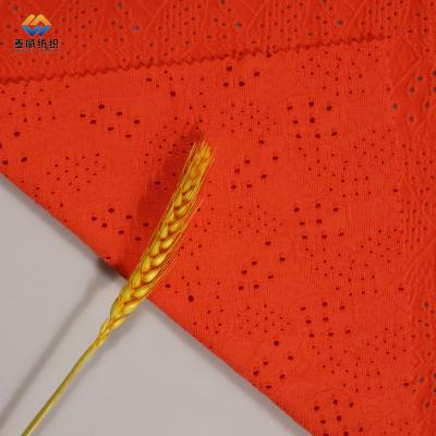 China [Myway] Soft New Design Eyelet Hot Selling Breathable Mesh Fabric Knitted Jacquard Fabric For Dress Apparel for sale