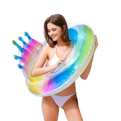 China Factory Supply Rainbow Swim Ring Intex Durable Tube Pool Float Toy Inflatable Swimming Ring For Adults And Kids for sale