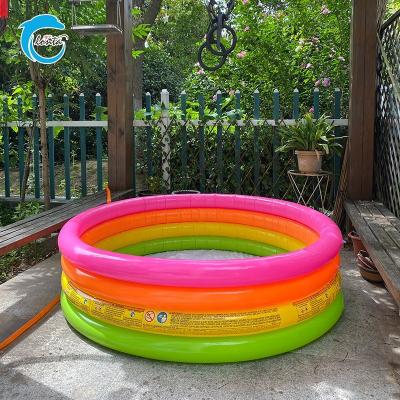 China Portable Wholesale Inflatable Rainbow Water Pool PVC Adult Inflatable Outdoor Swimming Pool for Kids and Adults Kids for sale