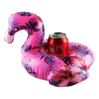 China Fashion Portable Hot PVC Inflatable Swimming Pool Cup Holder Pink Floating Drinks Holder for sale