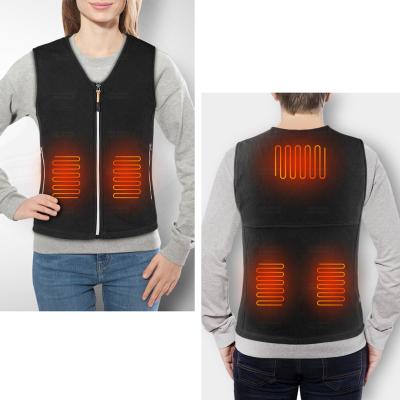 China Heated Vest Heating Batteries Heating Clothing V-neck Softshell Polyester Vest Heated Winter Heating Coat for sale