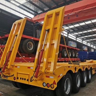 China Semi-Trailer 3 Axles 50-100T Multi Purpose Low Bed Trailer with Removable Gooseneck for sale