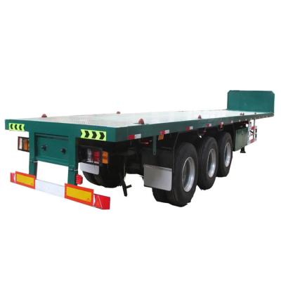 China 40ft Container Platform Flatbed Semi-Trailer with Front Wall in Heavy Duty Design for sale