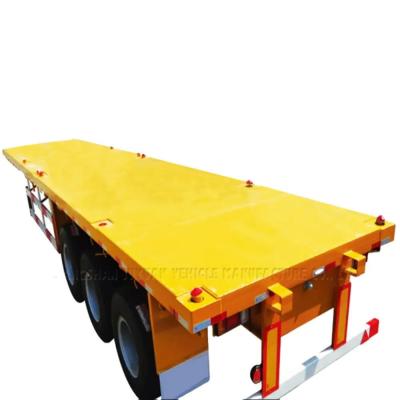 China Contenedor de transporte de 3 ejes de 45 pies Semi remolque de cama plana para transporte de contenedores dobles en venta