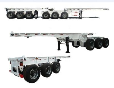 China 40 tons Max Payload 13 Inch Wheel Interlink Skeleton Semi Trailer with Tri-Axle Design for sale