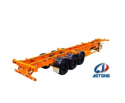 China Transport 20ft 40ft Container 2019 3 Axle Skeleton Semi Trailer with 13 Ton Fuwa Axle for sale