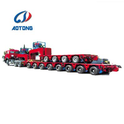 China Semi-Trailer with Hydraulic System Gooseneck Steering Axles and Heavy Duty Wheels for sale