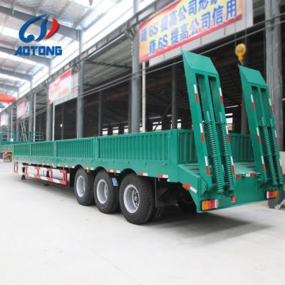 China 120 ton maximaal nuttig lading Drop Deck Lowboy Truck Trailers voor zwaar vervoer Te koop